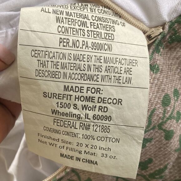 Perkins & Morley Accent Pillow 20”x20” - Picture 7 of 7